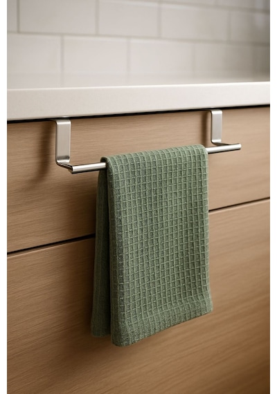 Dolap Kapağı Üstü Tak-çıkar Bez Tutucu Askılık Mutfak Ve Banyo