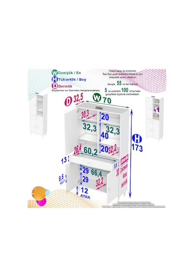 Eliusta Rivo 4 Raflı Banyo/mutfak Dolabı 70 Cm Beyaz Renkli Çok Amaçlı Dolap 70x173x32,5 Cm Ebatlarında Beyaz Eliusta Rivo 4 Raflı Banyo/mutfak Dolabı 70 Cm Beyaz Renkli Çok Amaçlı Dolap 70x173x32,5 Cm Ebatlarında Beyaz