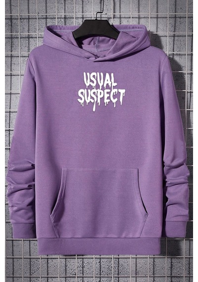 Uyguntarz Unisex Usual Suspect Sırt Baskılı Sweatshirt Lila