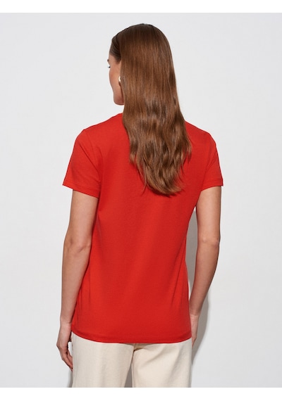 Dilvin 32852 Basic T-shirt-kırmızı