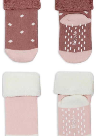 Bistyle Puanlı Kaymaz Havlu Soket Çorap 2'li Bs10502 Pudra Pembe Pudra Pembe Pudra - Pembe