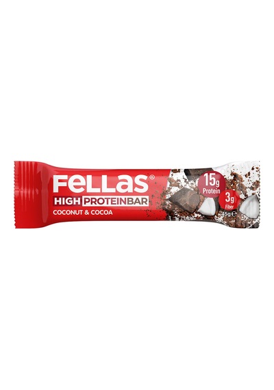 5 Adet Fellas Yüksek Protein Bar - Hindistan Cevizi Ve Kakao 45 G