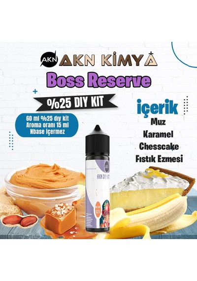 Boss Reserve Cutwood Yoğun Dıy Kit Muz Karamel Kek Gıda Aroması %25 Oranda Aroma İçerir Hazır Değildir 60 Ml