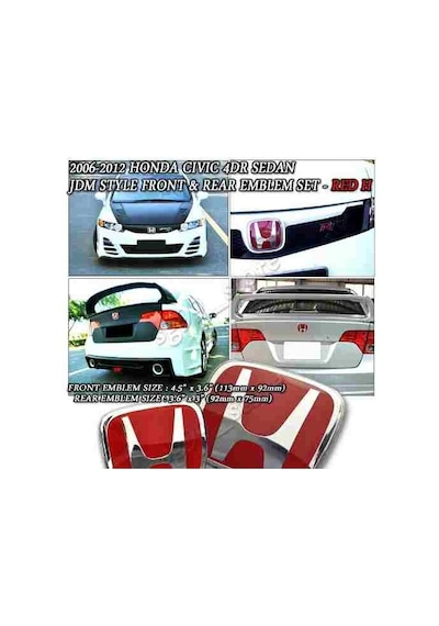 Honda Civic 2008-fd6 Kırmızı H Bagaj Logo-ön Panjur Ablem-logo