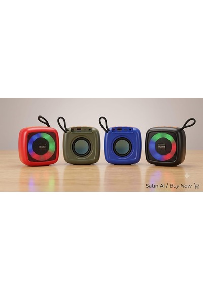 Bluetooth Hoparlör, Rgb Led Işıklı, Telefon Standlı, Usb Flash Bellek Ve Aux Destekli, Taşınabilir Speaker A Kalite 4 Ayrı Renk Seçenekli Şarjlı Bluetooth Speaker Siyah