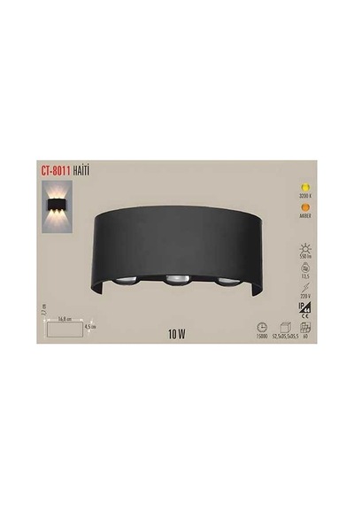 Cata Haiti 10w Amber Üç Mercek Ledli Duvar Aplik Ip44 220 Volt Çok Renkli