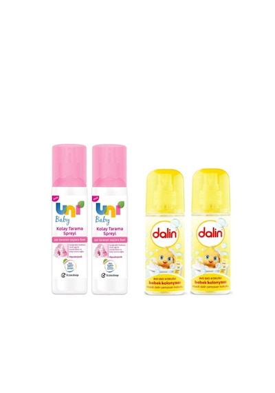 Dalin Bebek Kolonyası Klasik +Uni Baby Zor Taranan Saçlara Özel Kolay Saç Tarama Spreyi 200Ml