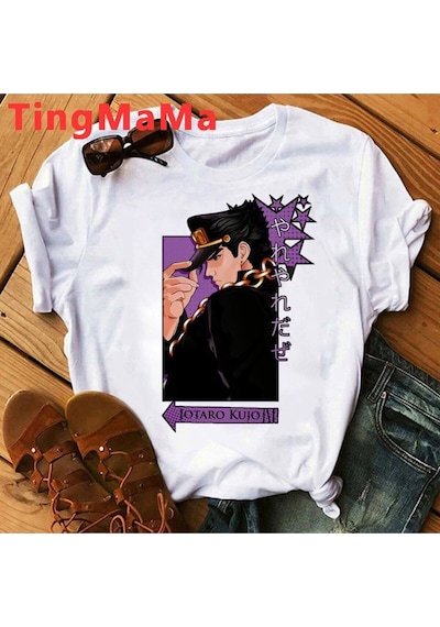 Noıssey Kırmızı Etiket Gala Jojo Bizarre Adventure T-shirt Model7 17317 Beyaz