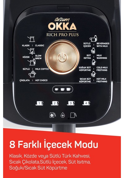 Arzum Okka Rich Pro Plus Su Hazneli Türk Kahvesi Makinesi Bakır Ok0036-04 - Fakir Aromatic Kahve & Baharat Öğütücü