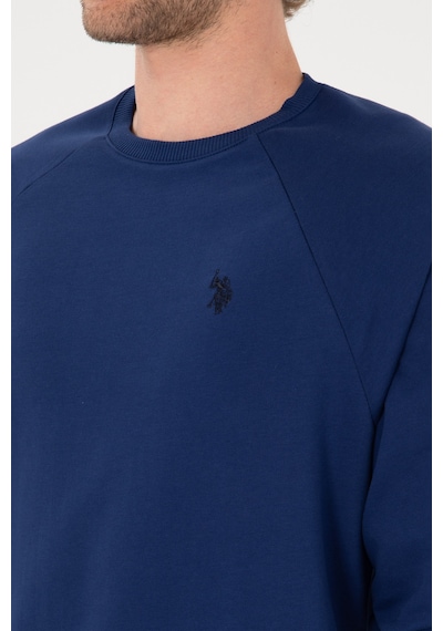U.S. Polo Assn. Erkek Regular Fit Bisiklet Yaka İndigo İnce Basic Sweatshirt 50313752-VR028