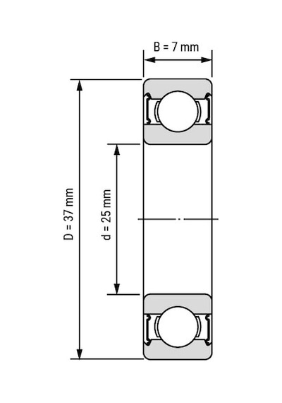 6805 Zz (61805 Zz) Rulman 25X37X7 390060343