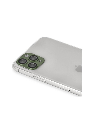 Apple iPhone Uyumlu, 11 Pro Max Pers Alüminyum Kamera Lens - Yeşil Metalik