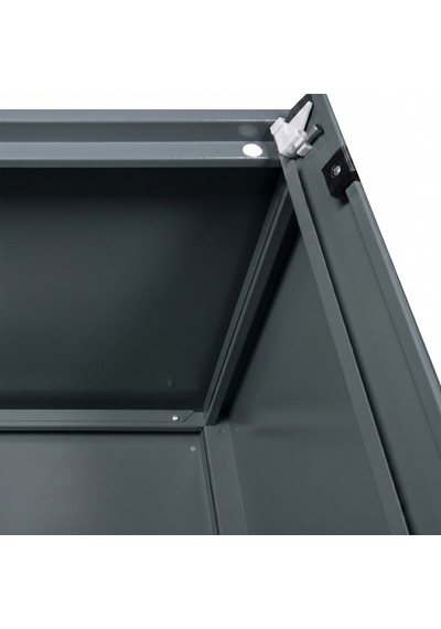 Alfafonet Ziglat Serisi Kilitli Metal Home Office Dolabı %70 Perfore Kapaklı Antrasit Gri Ral 7016 450x1500x450 Mm
