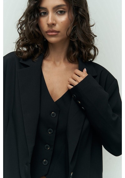 Mai Studios Co. Pietro Yelekli Siyah Blazer Siyah