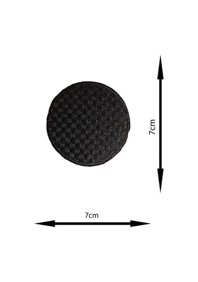 Ütü Ile Yapışan Arma - Patch - Dirsek Yama Modeli Siyah Yuvarlak Pötikare 7cm Çap - 305847070