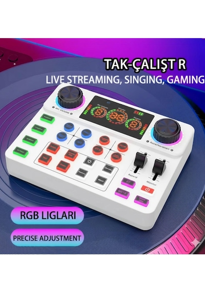 Blic Pro+ Ksa2 Beyaz Live Stream Sound Card Profesyonel Canlı Yayın Ses Kartı