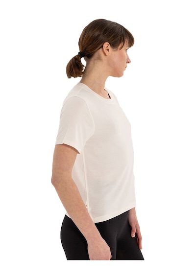 Inguz Modal Bisiklet Yaka Basic Yoga T-shirt Ekru