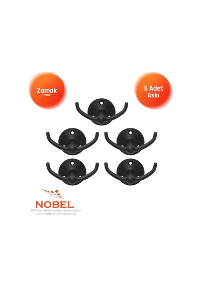 Fonksi Yonel Askı, Metal Vestiyer Askısı, Matsiyah, Duvar Ve Dolap Askılığı 5'li Set Vidalı Matsi Yah