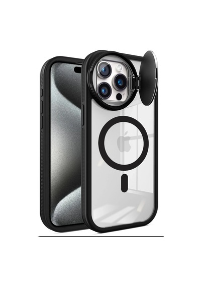 Newface - 126 - İphone 15 Pro Kılıf Teleskop Lens Magsafe Silikon Kapak - Edntrend - - Siyah Sıyah
