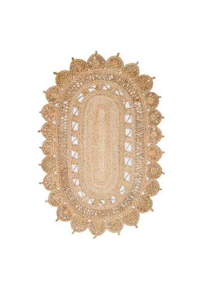 Eko Halı Solo Jüt Ca-109 Natural Oval Dekoratif Jüt Kilim Bej