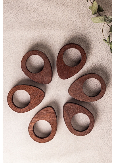 Snippy Yummy - 6 Adet Ahşap Yumurta Sunumluk Yumurtalık Sofra Sunumu Organizer Ahşap