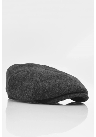 Külah Balıksırtı Desen Peaky Blinders Erkek Kasket Şapka Fötr Bere Yün-Gri-Standart