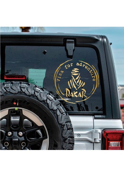 Dakar Adventure Sticker - 4x4 Off Road Kamp Adventure Sticker - Araba Oto Motosiklet Karavan Cam Sticker - 00079 60x60 Cm