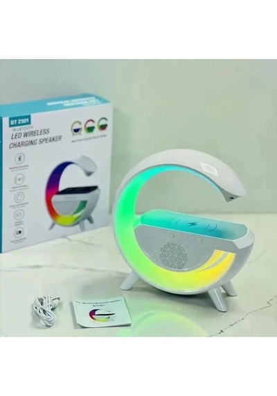 Go İthalat Kablosuz Telefon Şarj Bluetooth Hoparlör Istasyonu Ses Rgb Atmosfer Gece Işık Bt-2301