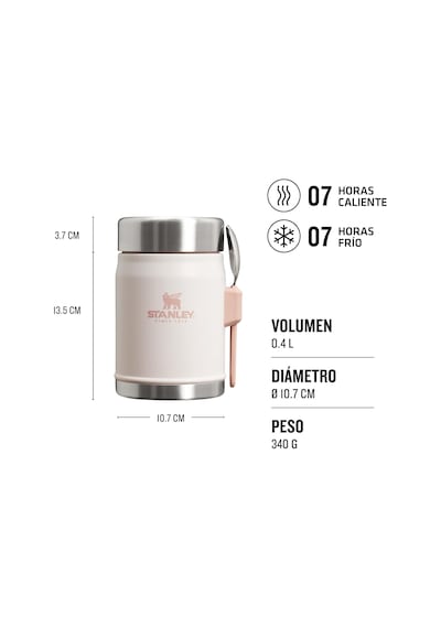 Stanley Classic Legendary Yemek Termosu, Pembe Kuvars Rose Quartz , 0.4 Litre 10-09382-106 Pembe