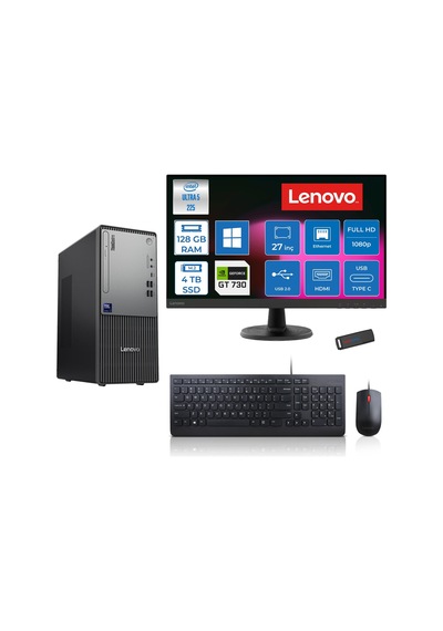 Lenovo ThinkCentre Neo 50T Gen 6 13BD007UTR2725P40 Ultra 5 225 128 GB 4 TB SSD GT730 27" W11P Masaüstü Bilgisayar + USB Bellek