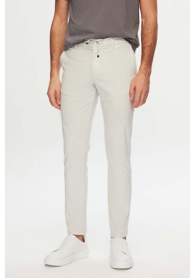 D's Damat Ds Damat Slim Fit Taş Beli Lastikli Bağcıklı Fermuarlı Likralı Rahat Jogger Pantolon 2HC03ORTJGR01 Taş