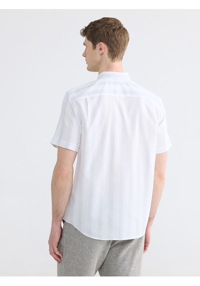 Lcwaıkıkı Classic Gri Regular Fit Çizgili Armürlü Erkek Gömlek