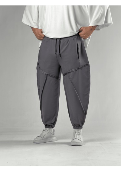 Cocopelli Dikiş Detaylı Füme Erkek Jogger Pantolon Coc3107