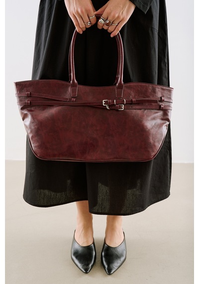Manuka Watson Kemerli Tote Çanta Bordo Aw26cnt00014-26