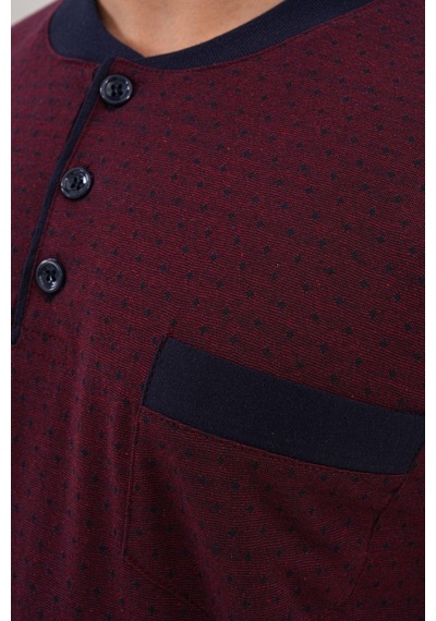 Markalinda 3134 Bordo Büyük Beden Erkek Pijama Takımı Bordo