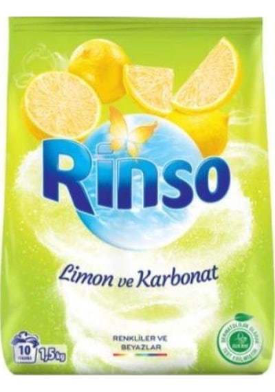 Rinso Limon ve Karbonat Renkliler ve Beyazlar için Toz Çamaşır Deterjanı 10 Yıkama 1500 G