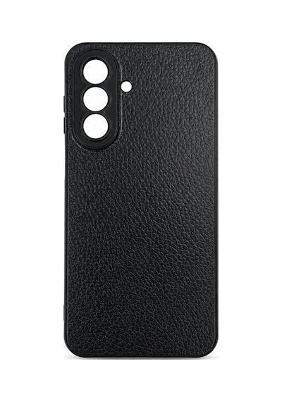 Samsung Galaxy A27 Uyumlu Deri Dokulu Yumuşak Silikon Telefon Kılıfı Kapak Siyah