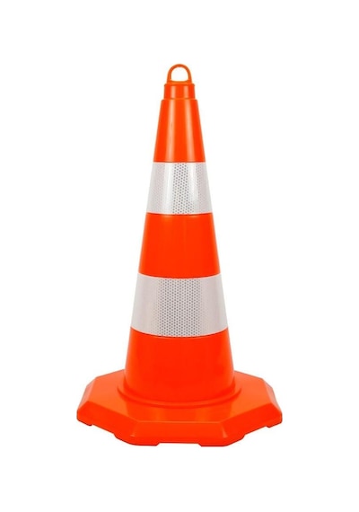 5 Adet Pvc Trafik Konisi 52 Cm Çift Reflektifli Trafik Dubası Seti-3546