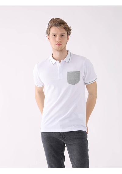 Dufy Beyaz Erkek Slim Fit Polo Yaka Tshirt - 82801 Beyaz