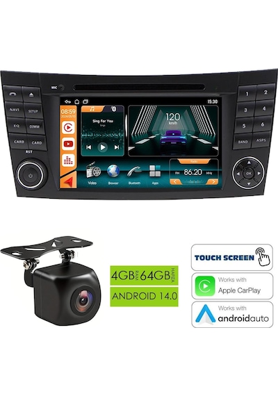 Fimex Nav-9959 Tablet Multimedya Android 7 İnç 4+64gb 4 Çekirdek Mercedes Benz E W211 2002-2009 7"