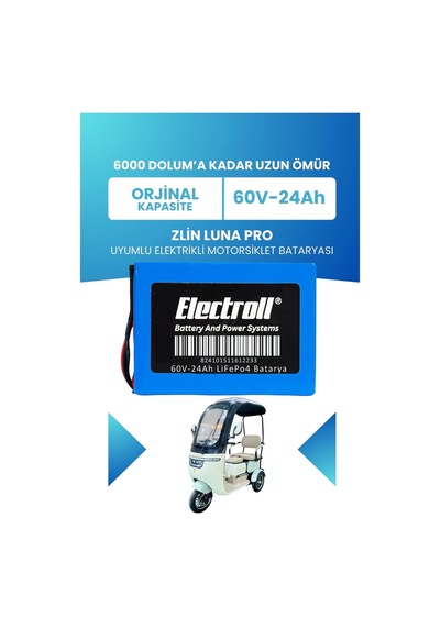 Zlin Luna Pro Uyumlu Batarya Standart Kapasite Lifepo4 60v 24ah Elektrikli Motorsiklet Bataryası