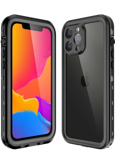Apple Uyumlu iPhone 13 Pro Max Kılıf 1-1 Su Geçirmez Kılıf Siyah