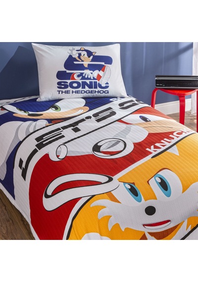 Taç Lisanslı Sonic Modern 3 Tek Kişilik Pamuk Pike Takımı 000000001000050132 Çok Renkli
