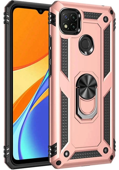 Newface - 428 - Xiaomi Redmi 9c Kılıf Sofya Yüzüklü Silikon Kapak - Matxzngz - - Rose