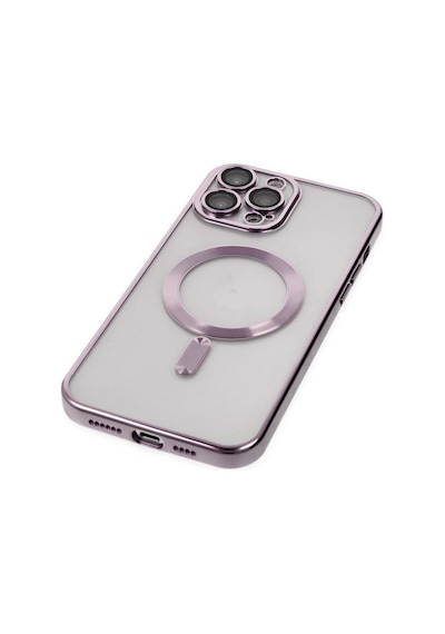 Apple iPhone Uyumlu 14 Pro Kılıf Kross Magneticsafe Kapak Mor Düz Renkli