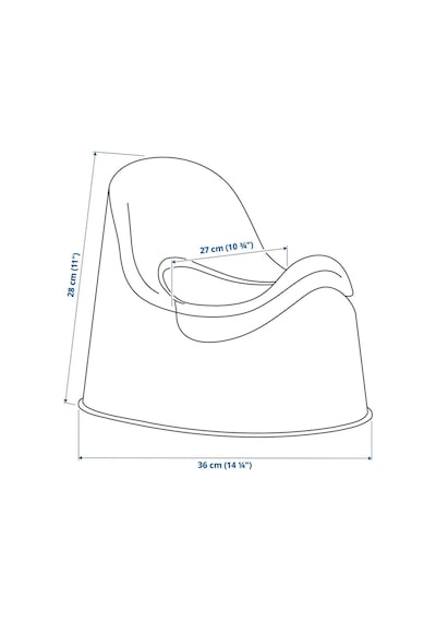 Kaliteli Çocuk Lazımlığı Yükseklik 28 Cm İkea Çıkartılabilir Pratik Kaymaz Lazımlık Beyaz-turkuaz Beyaz