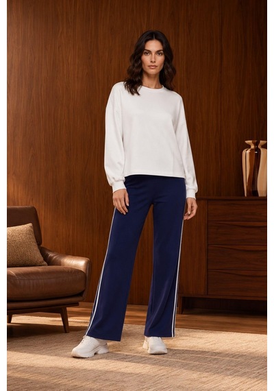 Pjs Gd Goldoremi Kadın Premium Regular Fit Uzun Kollu Sweat Eşofman Takım Ekru