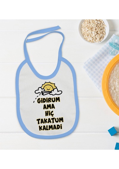 BK Kids Takatum Kalmadı Tasarımlı Mavi Bebek Mama Önlüğü-1