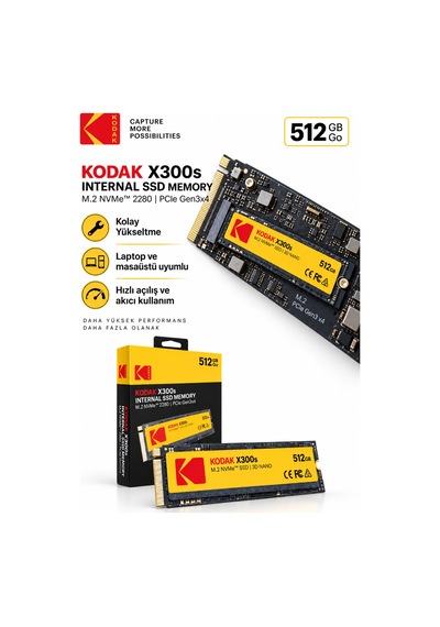 X300s 512gb M.2 Nvme Pcıe Gen3x4 2280 Ssd 2000 Mb/s Okuma 1000 Mb/s Yazma Hızlı Ssd