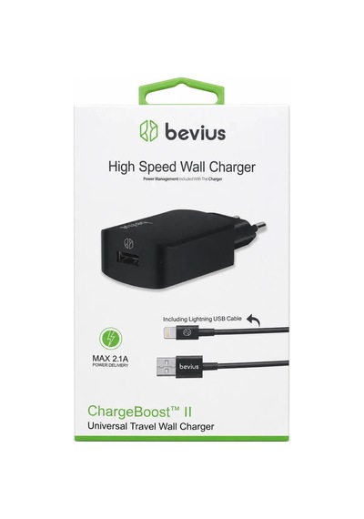 Lightning Siyah 10w Kablolu Duvar Şarj Cihazı Bevius Bvs-ch416